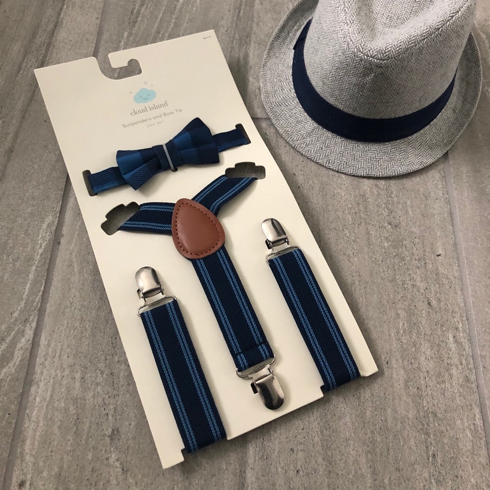 Cloud Island Bow tie/Suspenders & Fedora Bundle